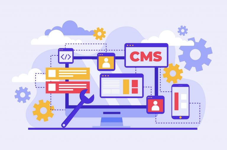 Illustration de gestion de contenu numérique CMS
