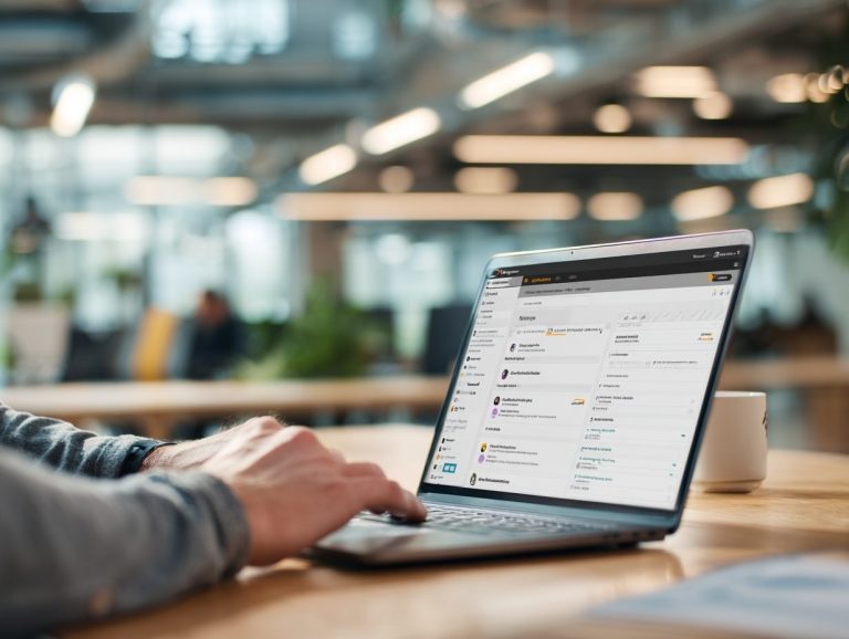 Personne travaillant sur un ordinateur portable au bureau.