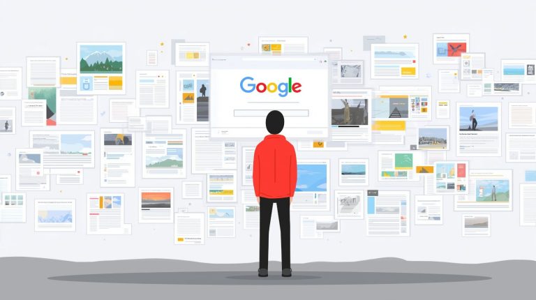 Personne devant l'écran Google et documents affichés.